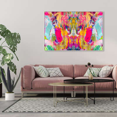Symétrie - peinture sur toile à cadre flottant