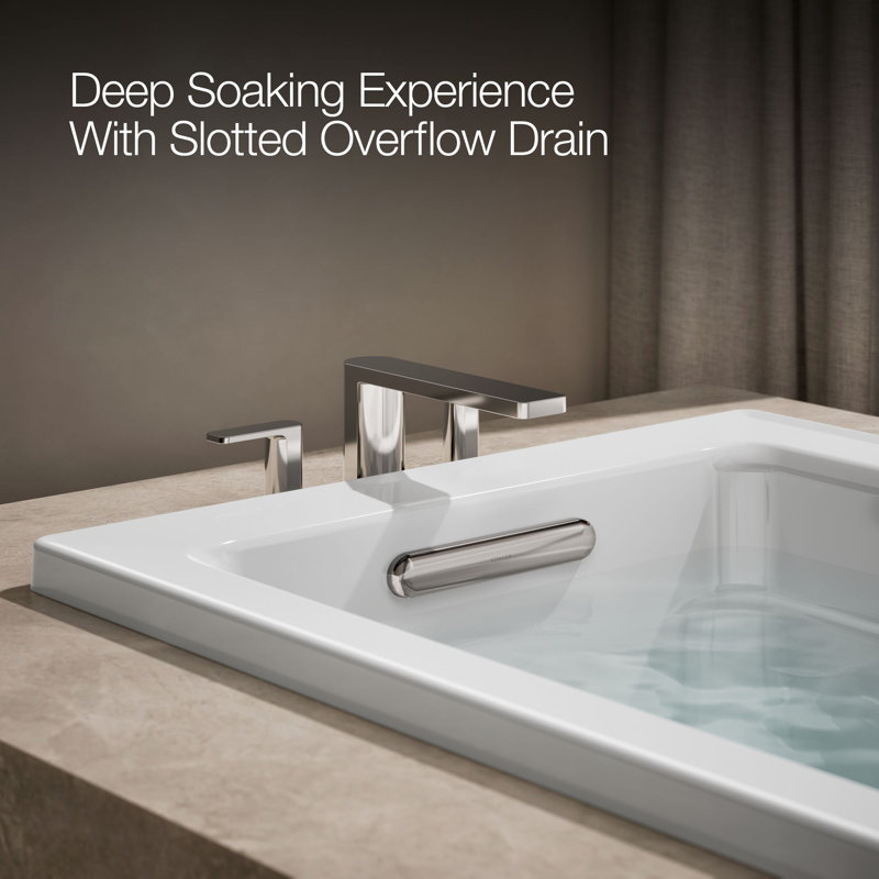 Archer® 66" X 32" Drop-In Whirlpool Bath with Bask® Heated Surface, White