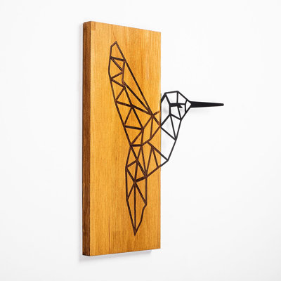 Elegant Decorative Wooden Wall Accessory, Walnut & Black, 18.9 x 22.8 inches | 50% Solid Wood (1.2 inches Thick) & Metal (0.06 inches Thick) | Unique Home Decor with Natural Variations in Color & Texture