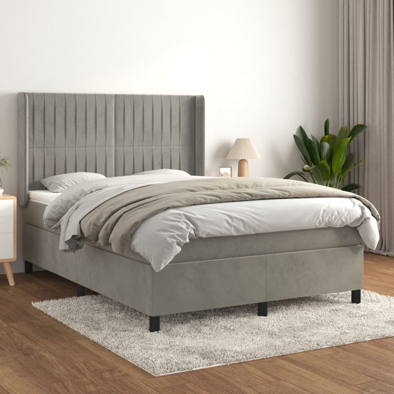 Lockmer Bed, Hellgrau, 140 x 190 cm
