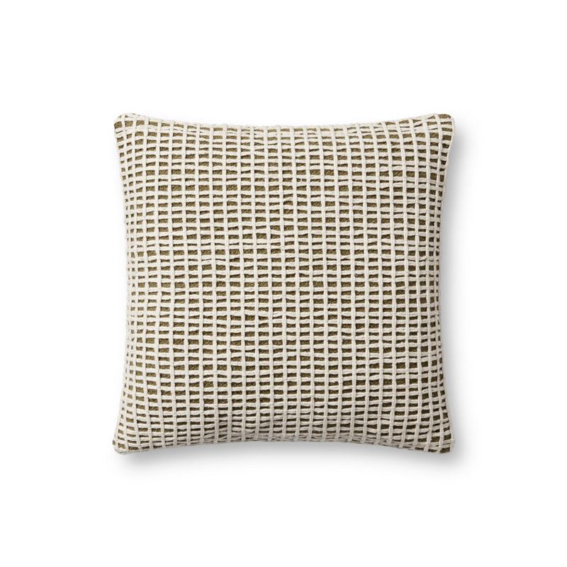 Coussin décoratif Loloi PLL0119, Vert / ivoire, Polyester/ Bourre en polyester