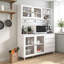 Armoire de cuisine autoportante de 63 pouces de large avec 4 portes, 4 tiroirs et une tablette à micro-ondes pour un rangement et une organisation améliorés
