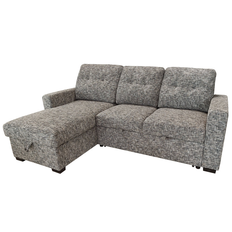 CANAPÉ AVEC CHAISE RÉVERSIBLE, LIT ET RANGEMENT, CANAPÉ AVEC CHAISE RÉVERSIBLE, LIT ET GRIS DE RA