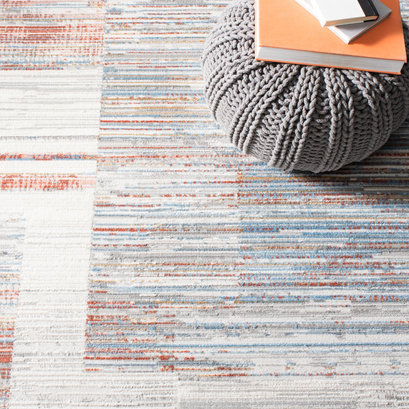 Shivan 100 Performance Abstract Rug, Round 6'7"