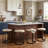26'' Upholstered Backless Stool with Metal Frame-118574740