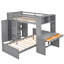 Lit mezzanine avec tablettes, bureau et garde-robe Sdalone