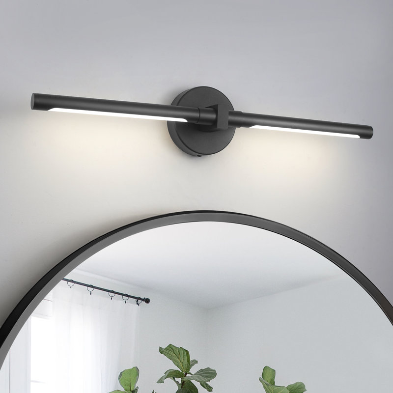 Jaiman 2-Light 24'' LED  4000K Vanity Light Bath Bar for Bathroom , Matte Black