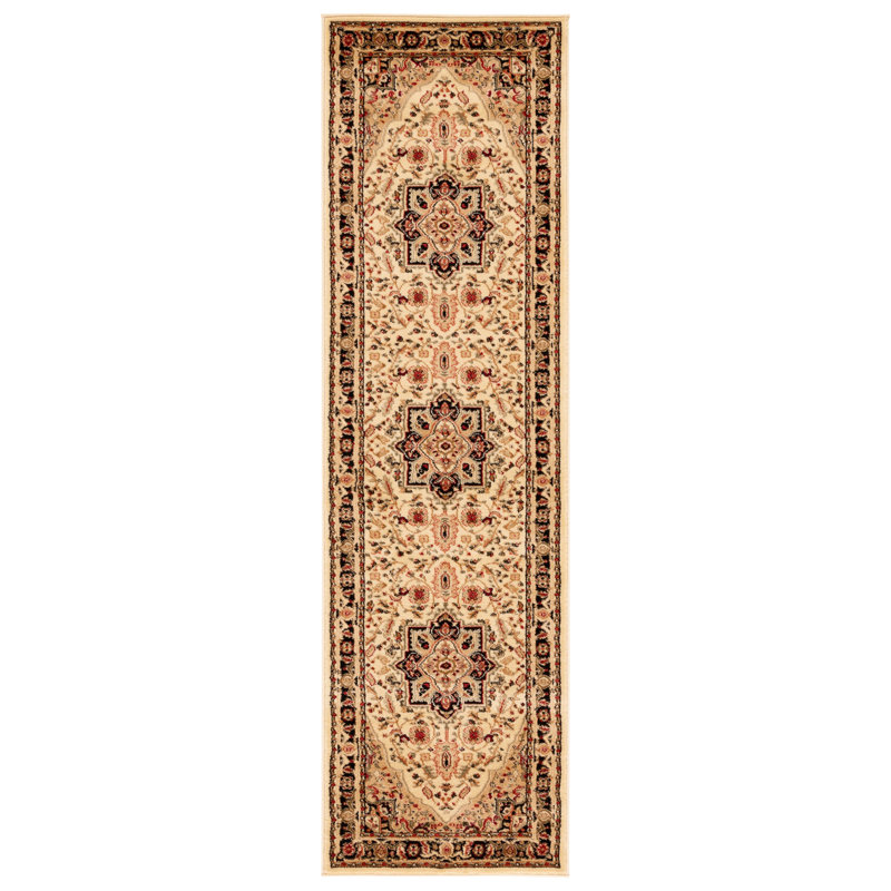 Tapis oriental ivoire / rouge Klose, Beige/Red, Tapis de couloir 2 pi 3 po x 8 pi