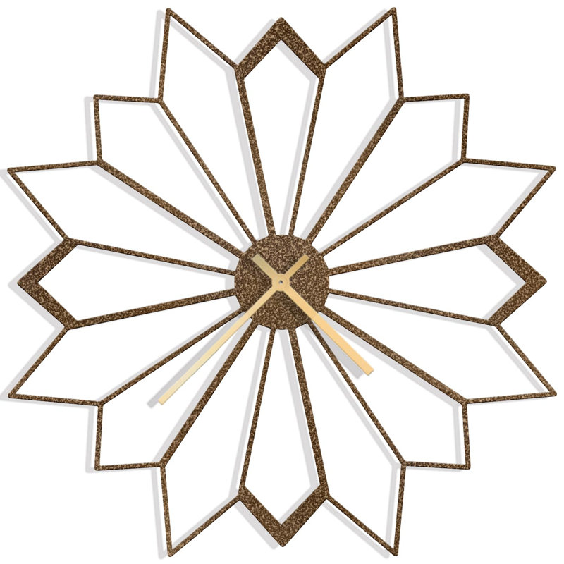 Metal Wall Clock, Bronze, 36" W x 36" H