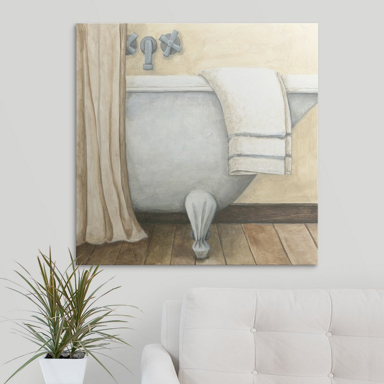 Contemporary Bath " Contemporary Bath I " by Megan Meagher, 24" H x 24" W x 1.5" D, Canvas