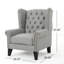 Fauteuil à oreilles capitonné Osvaldo-111312701