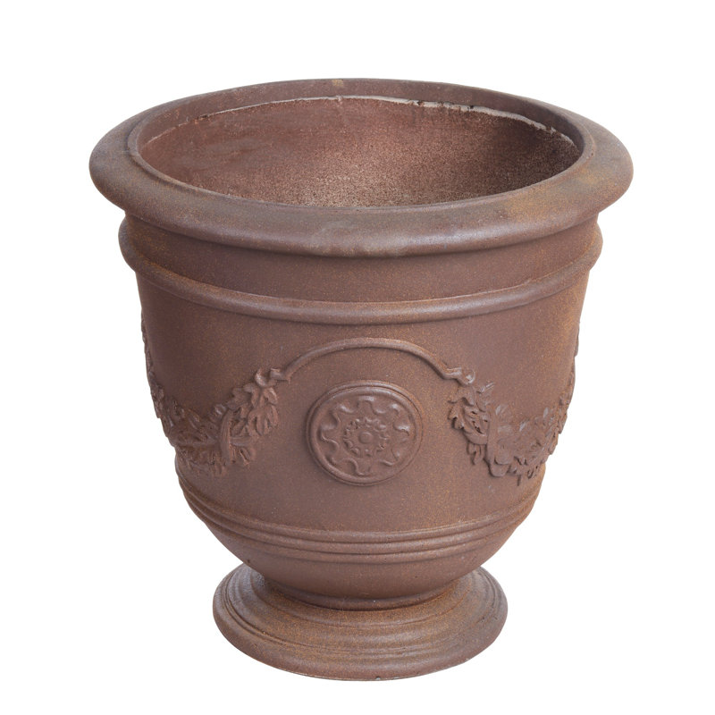 Crescen Handmade Planter, Rust, 22.05" H x 22.24" W x 22.24" D