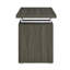 Bureau d'ordinateur 47,25 pouces avec trois tiroirs, gris neutre et argent, contemporain
