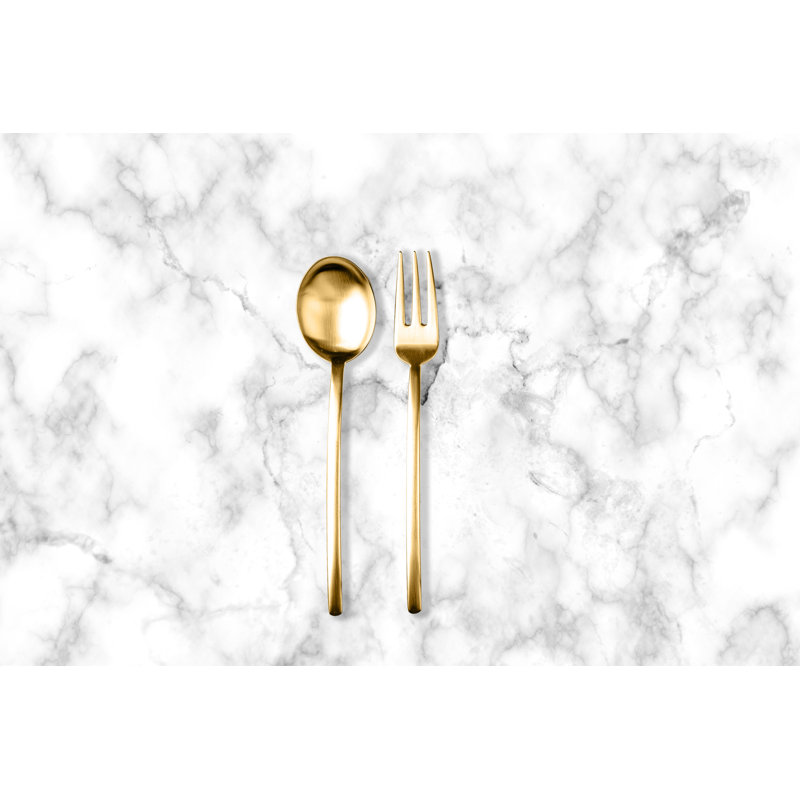 Due 2 Piece Stainless Steel Hostess Set, Ice Gold
