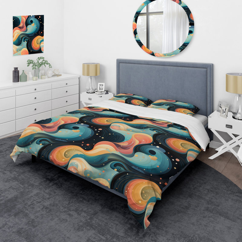 Ensemble de housse de couette en microfibre Celestial Dreams Galaxy, Housse de couette pour grand lit et 2 taies décor