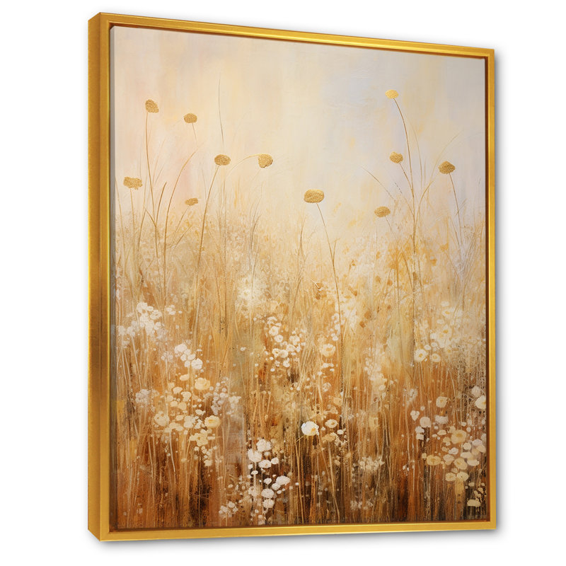 «Meadow Of Dreams IV», reproduction sur toile, Cadre flottant doré, H 32 po x l 16 po x P 1 po