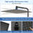 12 Inch Shower Head With Adjustable Arm In Stainless Steel - Matte Black 12" Efficient Water Flow