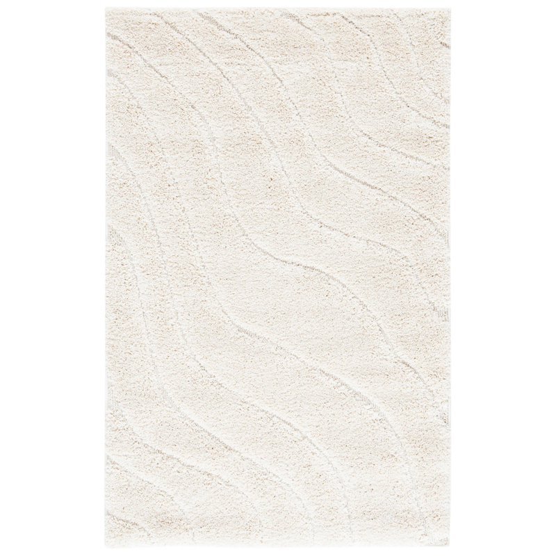 Tapis crème à motif abstrait Ashal, Rectangle 2 pi 3 po x 4 pi, Cream