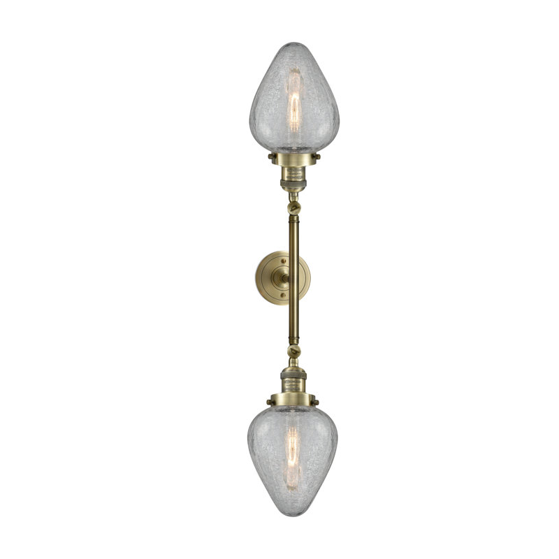 Éclairage pour salle de bain 2 lumières Shauna, Laiton antique