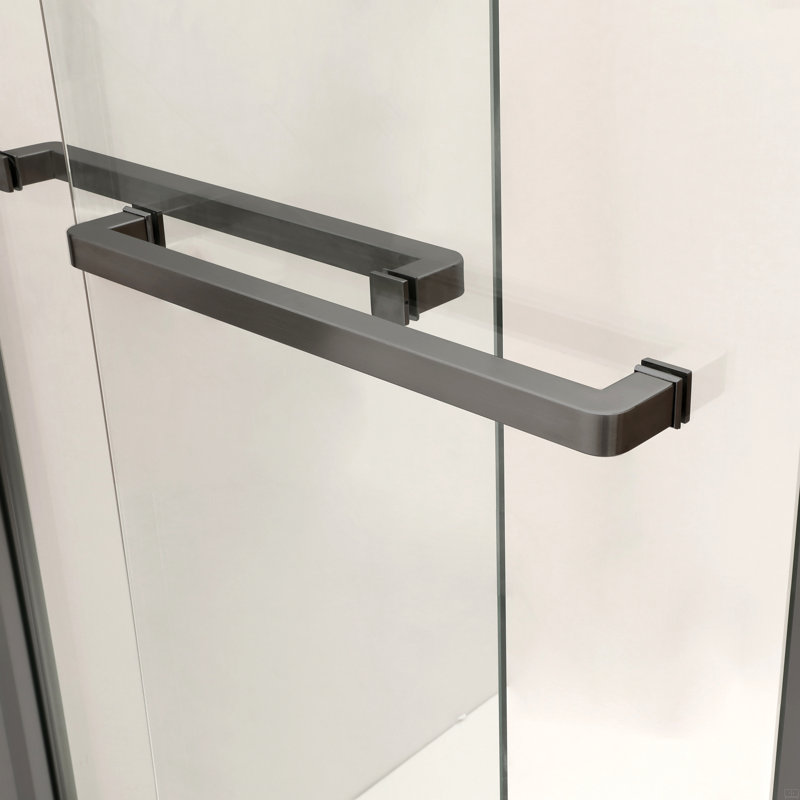 Shower Door Double Sliding Shower Enclosure, 5/16 In. (8Mm), Matte Black