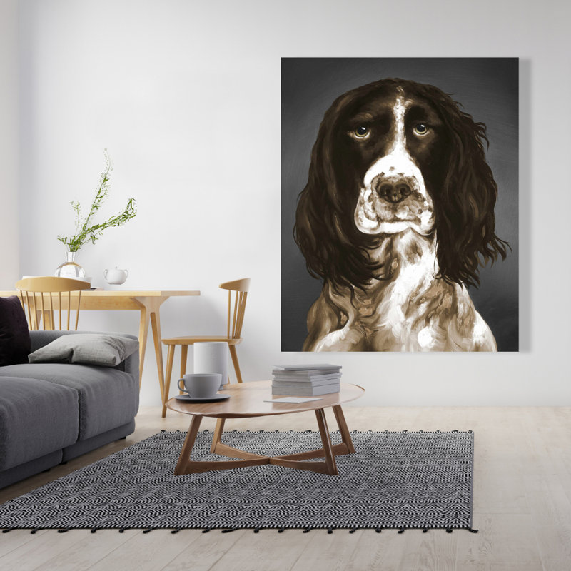 Toile d'épagneul Springer anglais brun - décor de salon pour chien