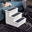 White 3 Step Wooden Pet Stairs Ramp, Non Slip For Small Dogs, Cats And Dogs -