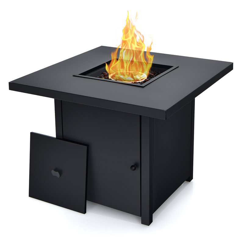 Square Steel Propane Smokeless Fire Pit Table