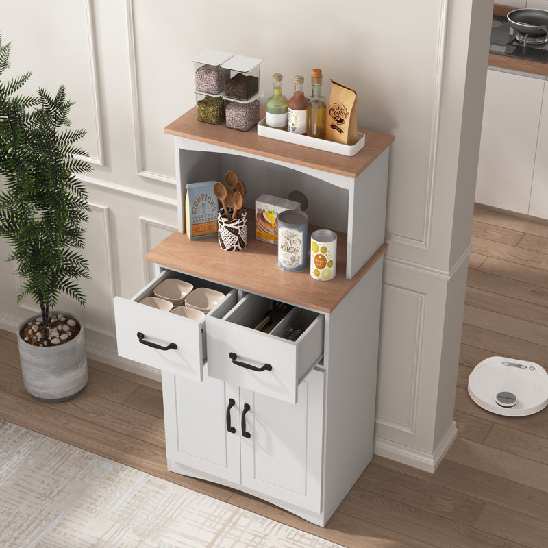Armoire de cuisine en bois avec garde-manger et micro-ondes avec tiroir de rangement