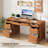 Executive Desk with Storage Drawers, 54 Inch Computer Desk with 7 Drawers for Home Office, Bedroom, Workspace for Work Study Writing-2037837883