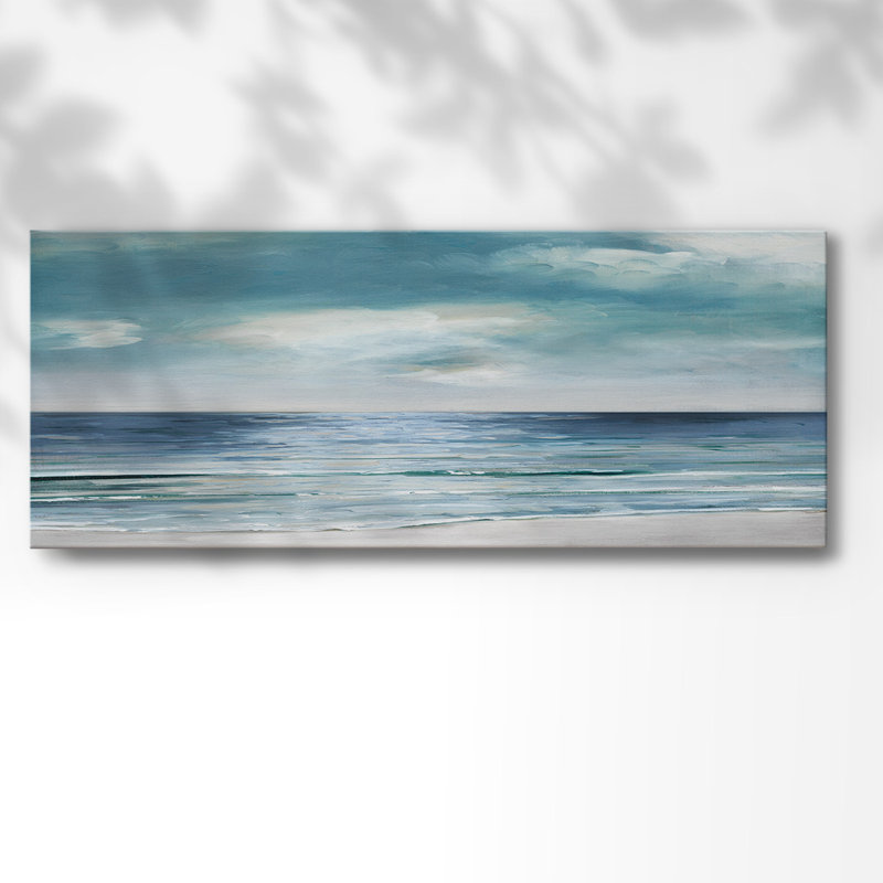 «Blue Silver Shore» sur toile, H 20 po x l 50 po x P 1,5 po