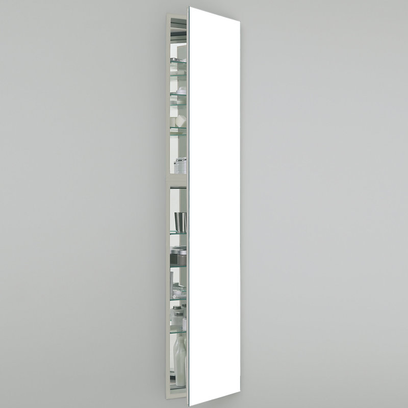 Pharmacie encastrable M Series avec 7 tablettes réglables et éclairage DEL, 70 po x 19,25 po x 8 po, Blanc, Droite