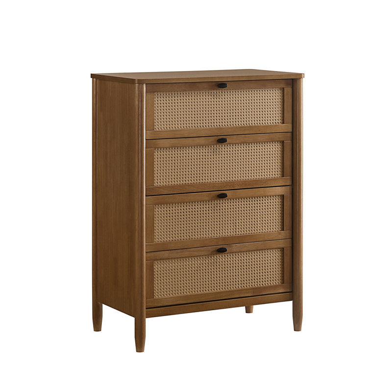 Commode de chambre à coucher 4 tiroirs en rotin, commode de chambre