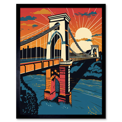 Maoli Clifton Suspension Bridge Sunset Modern Pop - Single Picture Frame Print