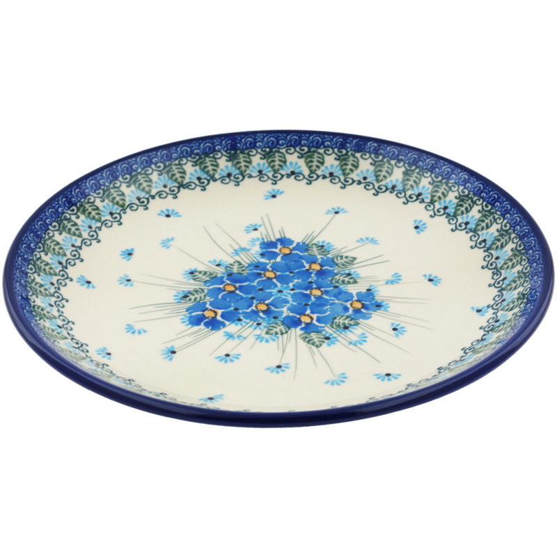 Forget Me Not Ceramic Decorative Plate, 1.1" H x 9.33" W x 9.33" D