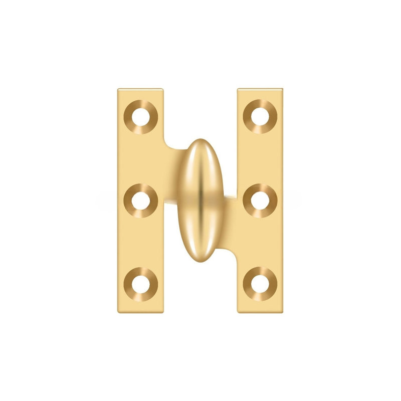 2'' x 1.5'' Metal Butt Hinge, PVD Polished Brass, Right Hand