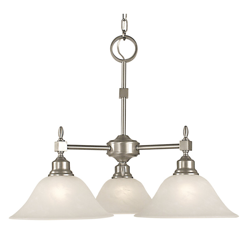 Lustre classique/traditionnel ombré 3 lumières Landgraf, Ambre, Bronze acajou