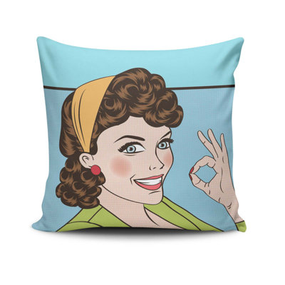 Ceddrick Decorative Cushion, 17.0 x 17.0 Inches, 50% Cotton / 50% Polyester, Machine Washable, Ironable, Silicone Filling, Concealed Zip Closure | Soft & Stylish Throw Pillow for Living Room, Bedroom, & Office Décor