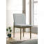 Ensemble de 2 chaises d'appoint en tissu gris clair à cadre naturel en tissu gris clair