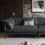 Canapé modulaire noir en cuir véritable-108612994-108612997