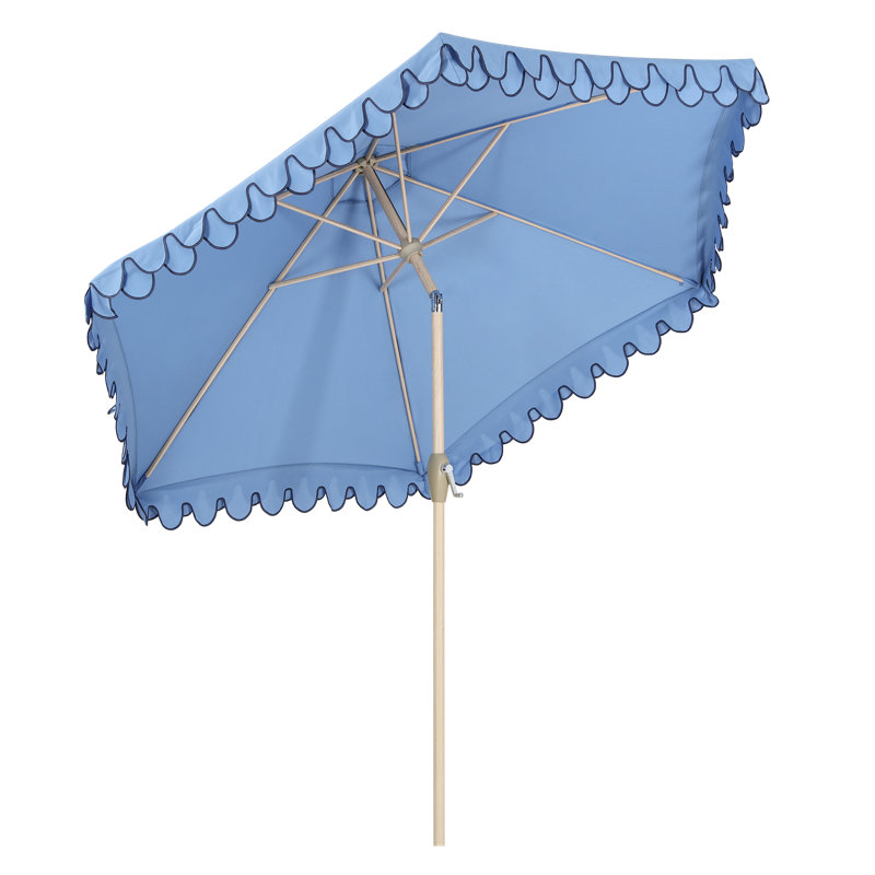 Parasol de patio festonné 9 'avec frange, parasol d'extérieur Classic Cottage Tassel Pool, balcon, piscine
