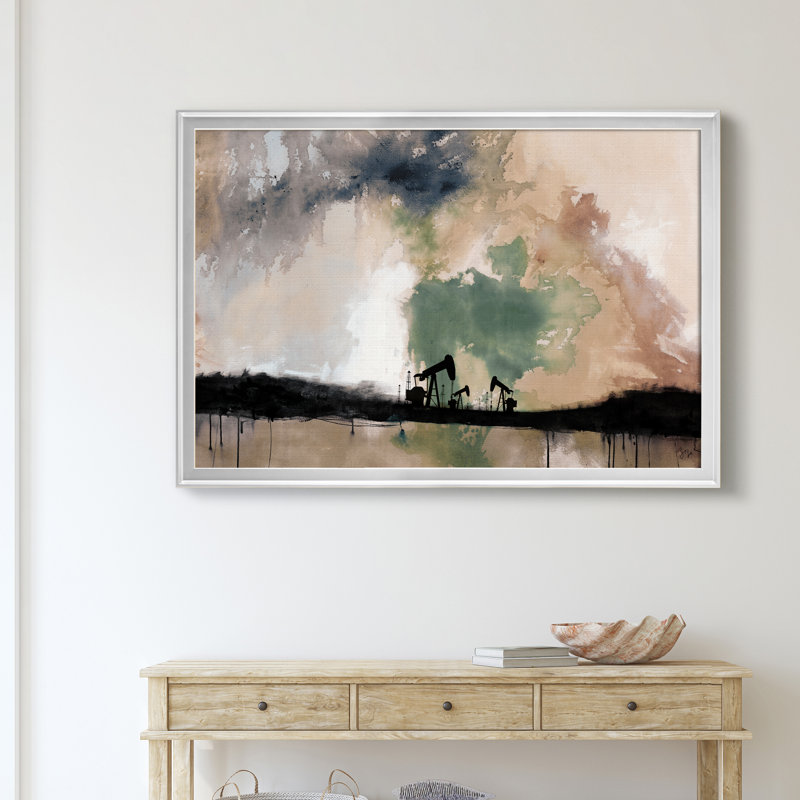 «Oil Rig Landscape I», reproduction de cadre photo, H 18,5 po x l 24,5 po x P 1,5 po, Argent