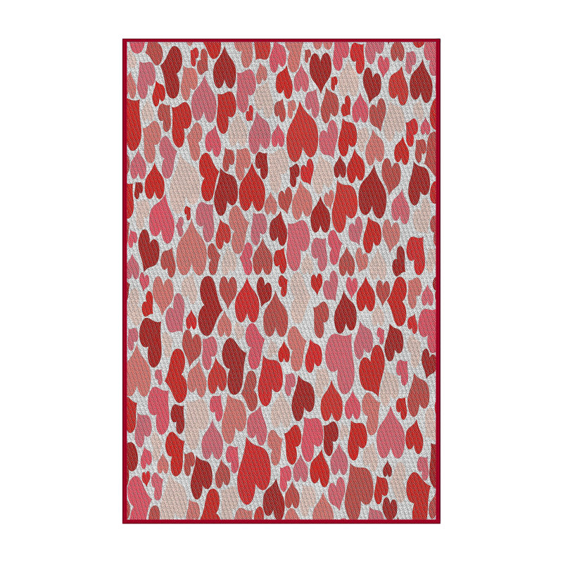 Tapis bleu aqua/gris/vert à motif Hoye, Rectangle 4 pi x 6 pi