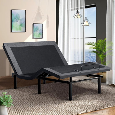 Base de lit réglable avec 19 fonctions de contrôle, application Bluetooth, massage double, ports USB de type A + C, inclinaison de la tête / du pied, gravité zéro, lumières sous le lit