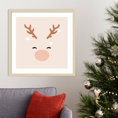 «Deer and Baubles» par Orara Studio, impression sur bois encadrée