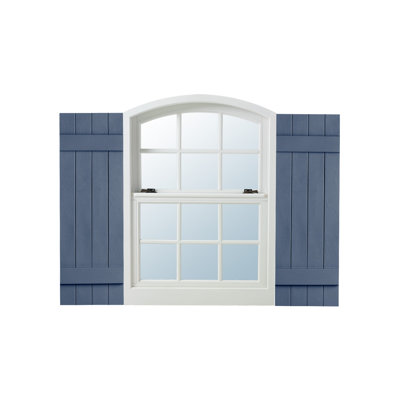 Four Board and Batten Closed Vinyl Shutters Pair