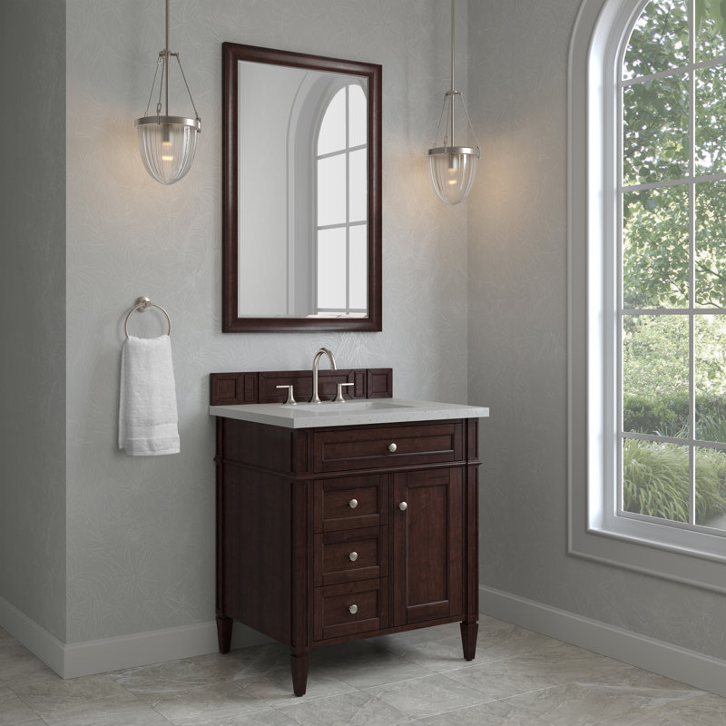 Brittany 30 in. Single Vanity, Burnished Mahogany, Lime Delight, 8" Widespread