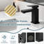 Robinet pour salle de bain à un trou en laiton massif noir mat, robinet de meuble-lavabo à poignée simple carré moderne avec drain escamotable et conduites d'alimentation en eau