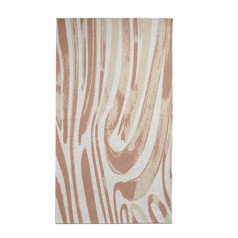 Tapis décoratif orange à imprimé animalier Almere, Rectangle 4 pi x 6 pi