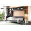 Grand lit escamotable mural avec canapé, tablettes USB et lumière-701955699