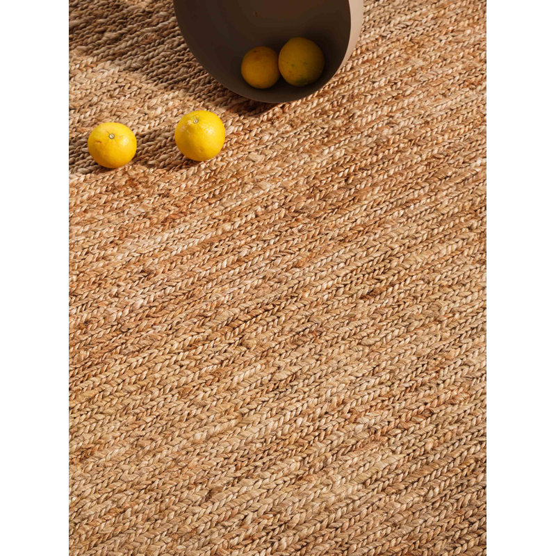 Tapis en jute Sumak Heller noué à la main Heller, Carré 6 pi